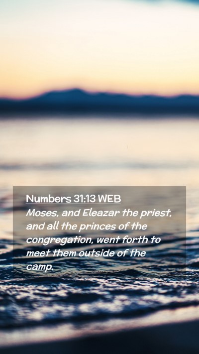 Picture 02 - Numbers 31:13 WEB Mobile Phone Wallpaper - Moses, and Eleazar the priest, and all the - Mobile Bible Verse Wallpaper