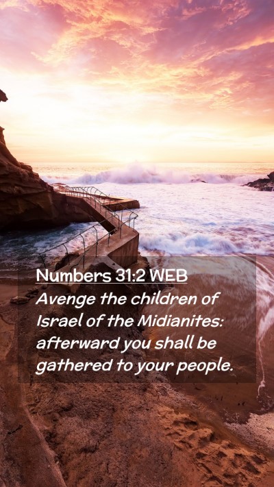 Picture 02 - Numbers 31:2 WEB Mobile Phone Wallpaper - Avenge the children of Israel of the Midianites: - Mobile Bible Verse Wallpaper