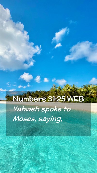 Picture 02 - Numbers 31:25 WEB Mobile Phone Wallpaper - Yahweh spoke to Moses, - Mobile Bible Verse Wallpaper