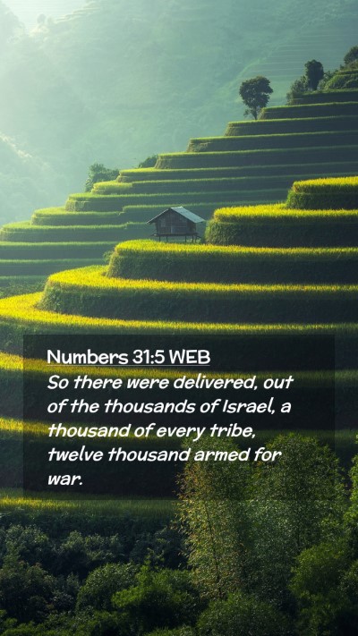 Picture 02 - Numbers 31:5 WEB Mobile Phone Wallpaper - So there were delivered, out of the thousands of - Mobile Bible Verse Wallpaper