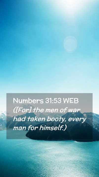 Picture 02 - Numbers 31:53 WEB Mobile Phone Wallpaper - ([For] the men of war had taken booty, every man - Mobile Bible Verse Wallpaper