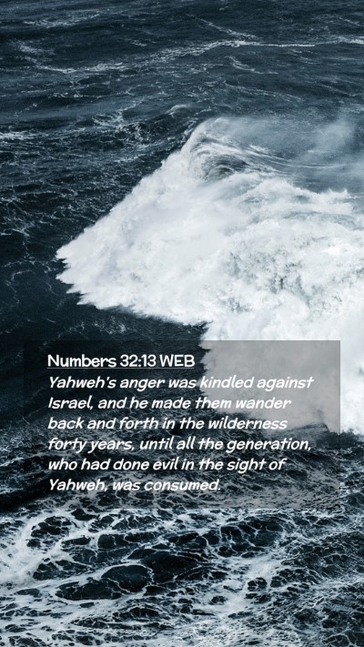 Picture 02 - Numbers 32:13 WEB Mobile Phone Wallpaper - Yahweh's anger was kindled against Israel, and he - Mobile Bible Verse Wallpaper