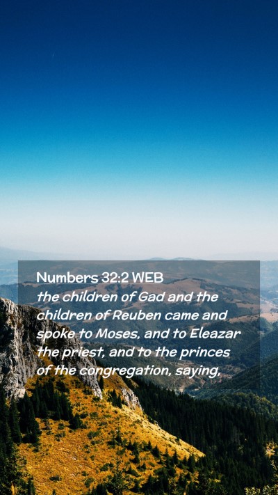 Picture 02 - Numbers 32:2 WEB Mobile Phone Wallpaper - the children of Gad and the children of Reuben - Mobile Bible Verse Wallpaper