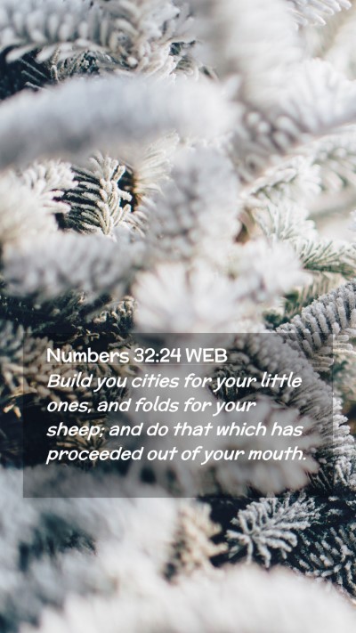 Picture 02 - Numbers 32:24 WEB Mobile Phone Wallpaper - Build you cities for your little ones, and folds - Mobile Bible Verse Wallpaper