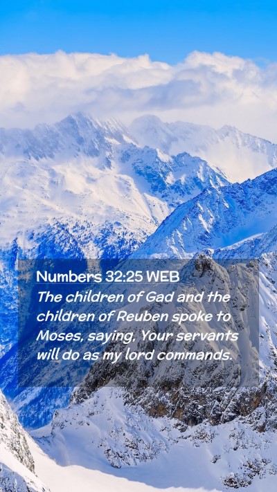 Picture 02 - Numbers 32:25 WEB Mobile Phone Wallpaper - The children of Gad and the children of Reuben - Mobile Bible Verse Wallpaper