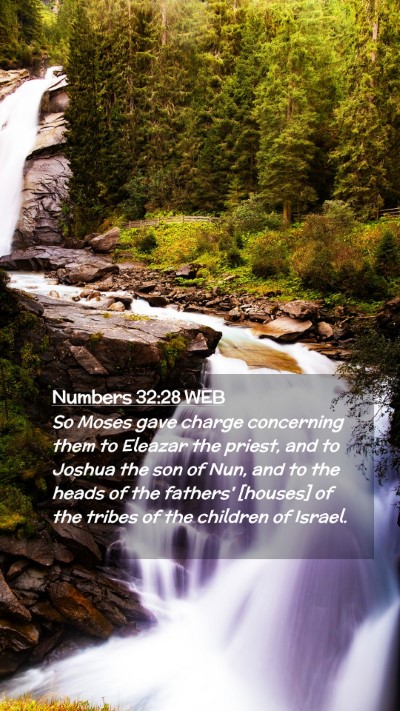 Picture 02 - Numbers 32:28 WEB Mobile Phone Wallpaper - So Moses gave charge concerning them to Eleazar - Mobile Bible Verse Wallpaper