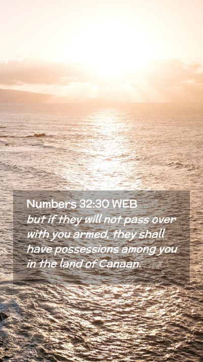 Picture 02 - Numbers 32:30 WEB Mobile Phone Wallpaper - but if they will not pass over with you armed, - Mobile Bible Verse Wallpaper
