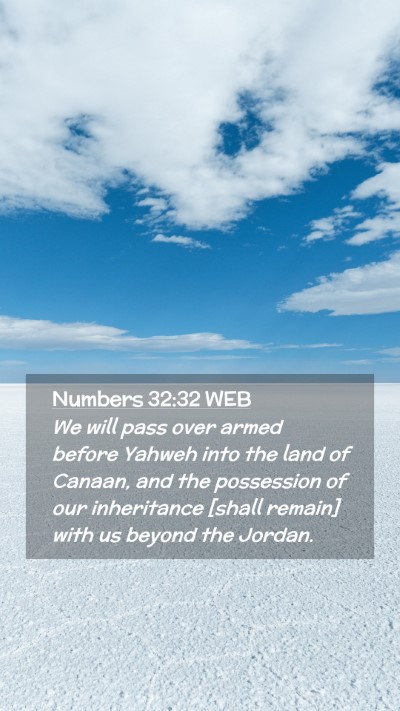 Picture 02 - Numbers 32:32 WEB Mobile Phone Wallpaper - We will pass over armed before Yahweh into the - Mobile Bible Verse Wallpaper