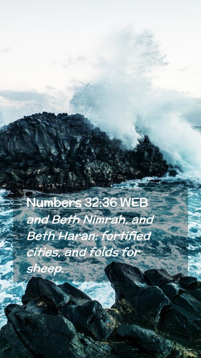 Picture 02 - Numbers 32:36 WEB Mobile Phone Wallpaper - and Beth Nimrah, and Beth Haran: fortified - Mobile Bible Verse Wallpaper