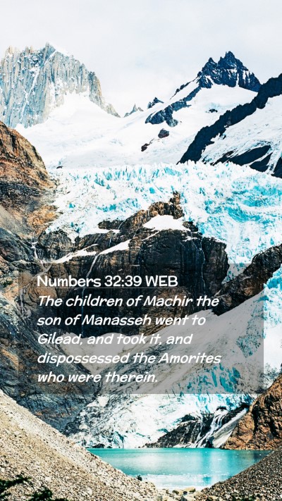 Picture 02 - Numbers 32:39 WEB Mobile Phone Wallpaper - The children of Machir the son of Manasseh went - Mobile Bible Verse Wallpaper