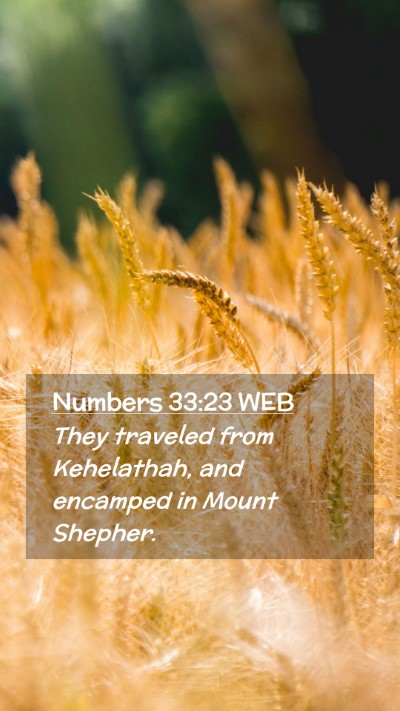 Picture 02 - Numbers 33:23 WEB Mobile Phone Wallpaper - They traveled from Kehelathah, and encamped in - Mobile Bible Verse Wallpaper