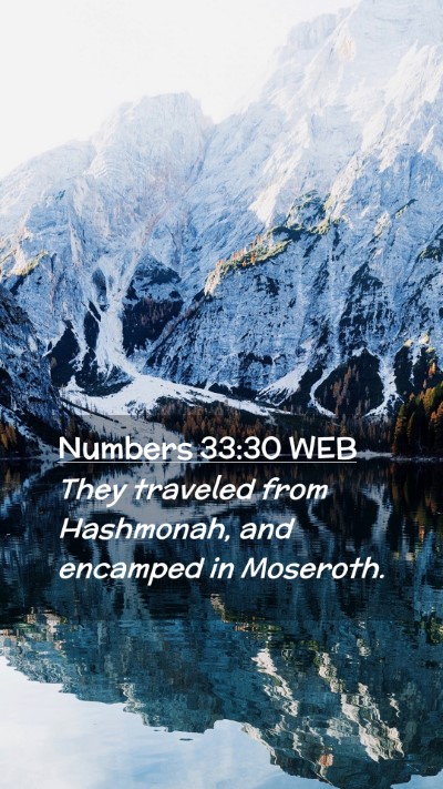 Picture 02 - Numbers 33:30 WEB Mobile Phone Wallpaper - They traveled from Hashmonah, and encamped in - Mobile Bible Verse Wallpaper