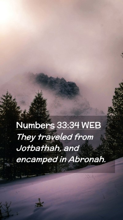 Picture 02 - Numbers 33:34 WEB Mobile Phone Wallpaper - They traveled from Jotbathah, and encamped in - Mobile Bible Verse Wallpaper