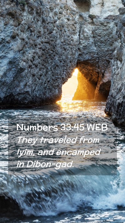 Picture 02 - Numbers 33:45 WEB Mobile Phone Wallpaper - They traveled from Iyim, and encamped in - Mobile Bible Verse Wallpaper