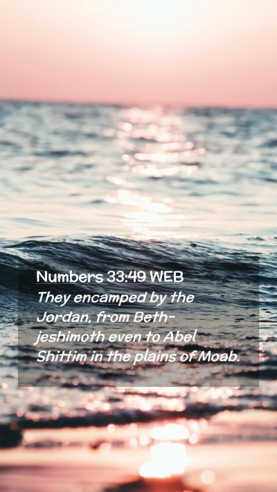 Picture 02 - Numbers 33:49 WEB Mobile Phone Wallpaper - They encamped by the Jordan, from Beth-jeshimoth - Mobile Bible Verse Wallpaper
