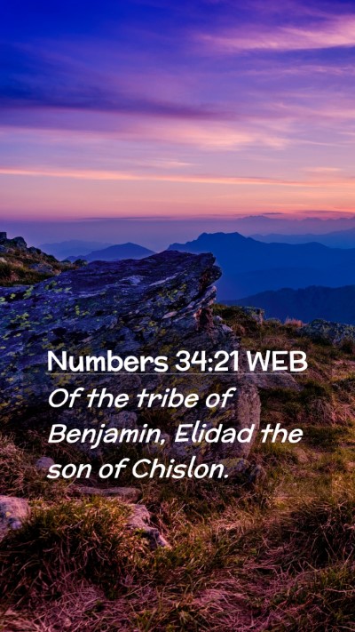 Picture 02 - Numbers 34:21 WEB Mobile Phone Wallpaper - Of the tribe of Benjamin, Elidad the son of - Mobile Bible Verse Wallpaper