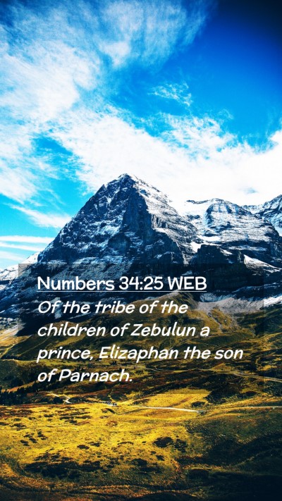 Picture 02 - Numbers 34:25 WEB Mobile Phone Wallpaper - Of the tribe of the children of Zebulun a prince, - Mobile Bible Verse Wallpaper