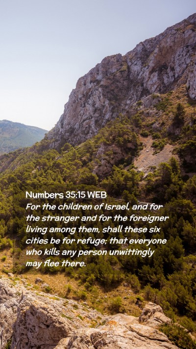 Picture 02 - Numbers 35:15 WEB Mobile Phone Wallpaper - For the children of Israel, and for the stranger - Mobile Bible Verse Wallpaper