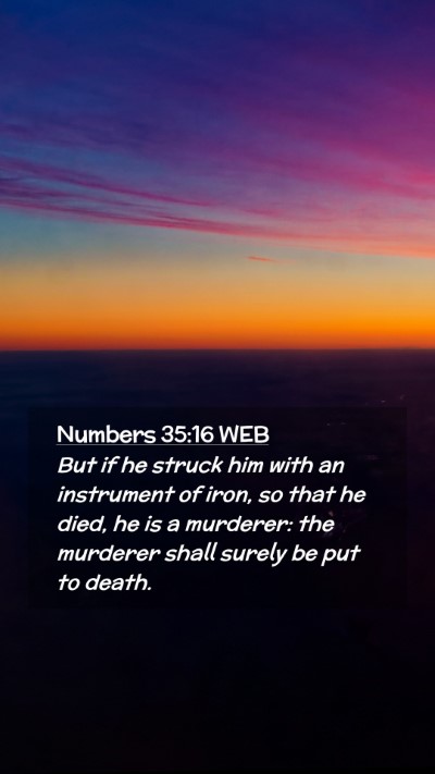Picture 02 - Numbers 35:16 WEB Mobile Phone Wallpaper - But if he struck him with an instrument of iron, - Mobile Bible Verse Wallpaper