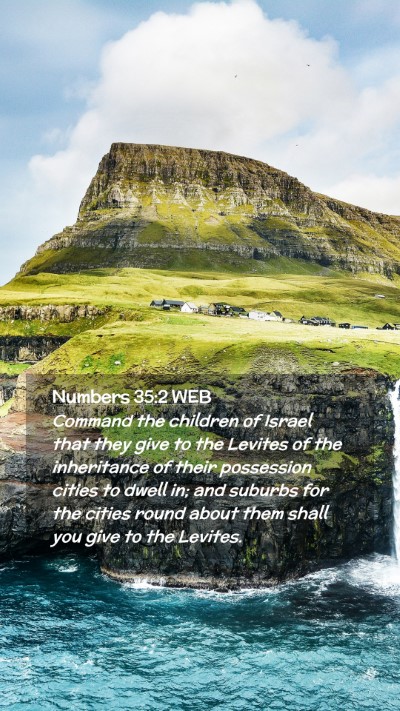 Picture 02 - Numbers 35:2 WEB Mobile Phone Wallpaper - Command the children of Israel that they give to - Mobile Bible Verse Wallpaper