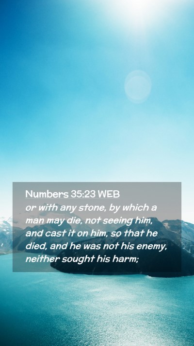 Picture 02 - Numbers 35:23 WEB Mobile Phone Wallpaper - or with any stone, by which a man may die, not - Mobile Bible Verse Wallpaper