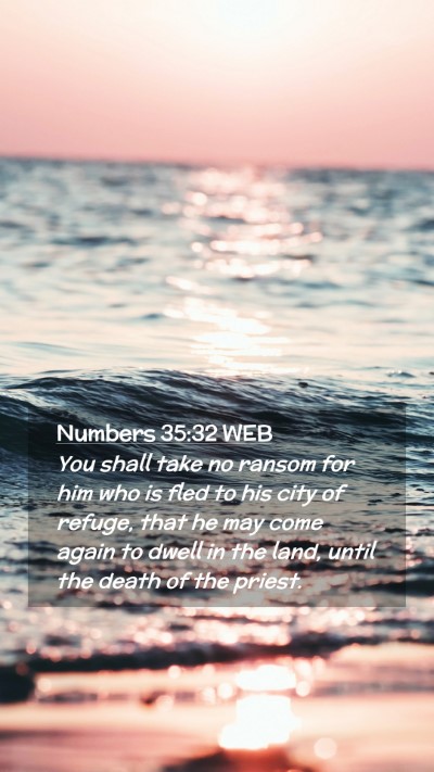 Picture 02 - Numbers 35:32 WEB Mobile Phone Wallpaper - You shall take no ransom for him who is fled to - Mobile Bible Verse Wallpaper