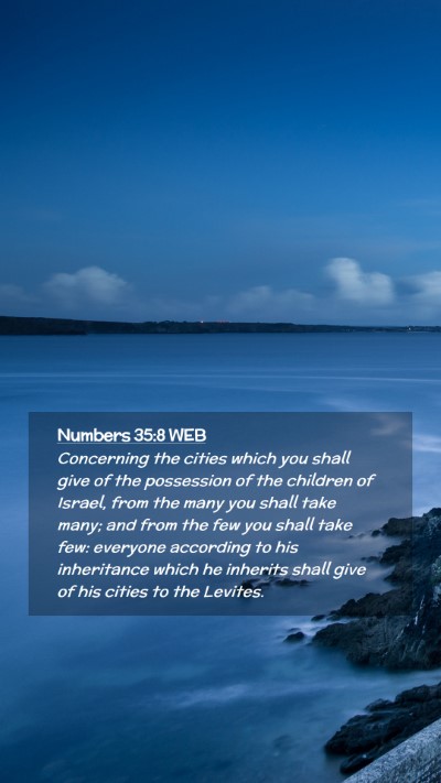 Picture 02 - Numbers 35:8 WEB Mobile Phone Wallpaper - Concerning the cities which you shall give of the - Mobile Bible Verse Wallpaper