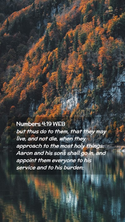 Picture 02 - Numbers 4:19 WEB Mobile Phone Wallpaper - but thus do to them, that they may live, and not - Mobile Bible Verse Wallpaper