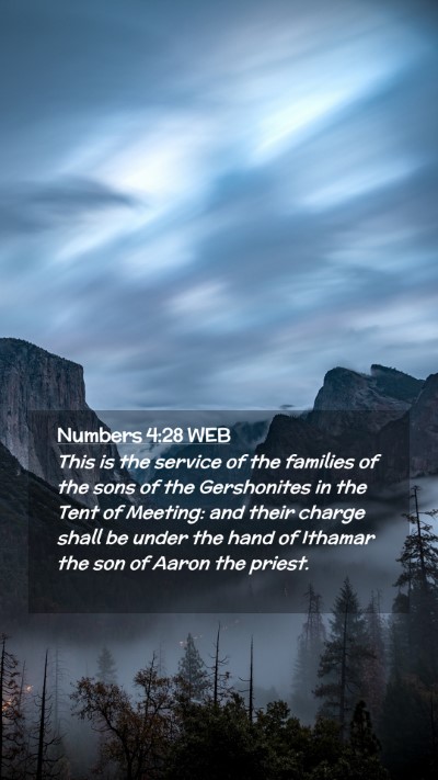 Picture 02 - Numbers 4:28 WEB Mobile Phone Wallpaper - This is the service of the families of the sons - Mobile Bible Verse Wallpaper