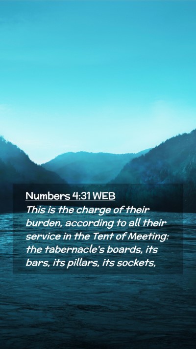 Picture 02 - Numbers 4:31 WEB Mobile Phone Wallpaper - This is the charge of their burden, according to - Mobile Bible Verse Wallpaper