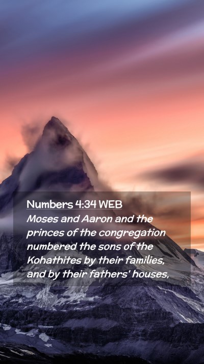 Picture 02 - Numbers 4:34 WEB Mobile Phone Wallpaper - Moses and Aaron and the princes of the - Mobile Bible Verse Wallpaper