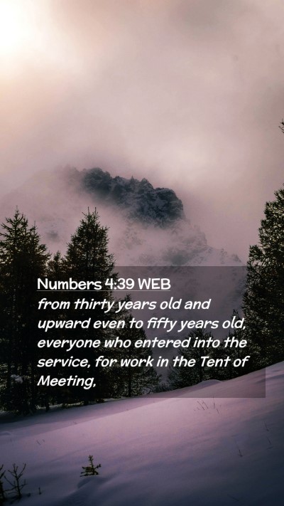 Picture 02 - Numbers 4:39 WEB Mobile Phone Wallpaper - from thirty years old and upward even to fifty - Mobile Bible Verse Wallpaper