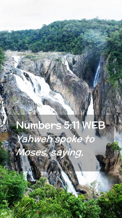 Picture 02 - Numbers 5:11 WEB Mobile Phone Wallpaper - Yahweh spoke to Moses, - Mobile Bible Verse Wallpaper