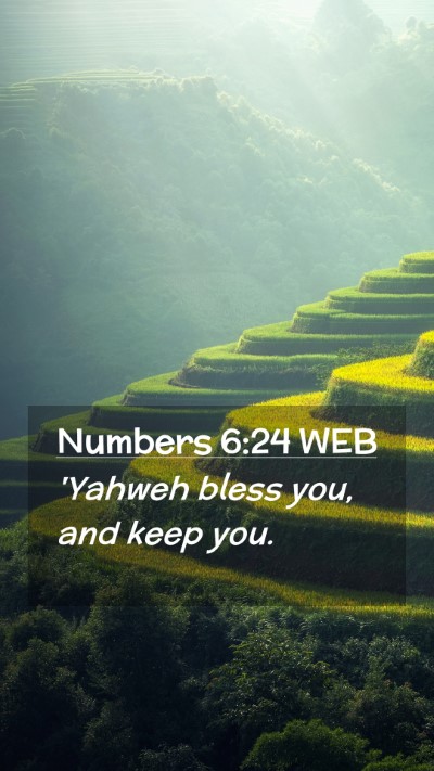 Picture 02 - Numbers 6:24 WEB Mobile Phone Wallpaper - 'Yahweh bless you, and keep - Mobile Bible Verse Wallpaper