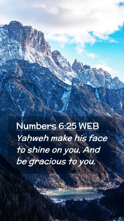 Picture 02 - Numbers 6:25 WEB Mobile Phone Wallpaper - Yahweh make his face to shine on you, And be - Mobile Bible Verse Wallpaper