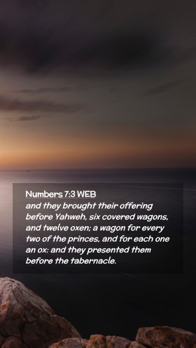 Picture 02 - Numbers 7:3 WEB Mobile Phone Wallpaper - and they brought their offering before Yahweh, - Mobile Bible Verse Wallpaper