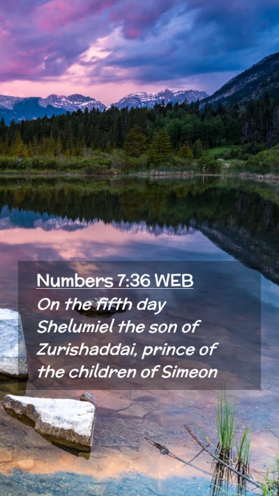 Picture 02 - Numbers 7:36 WEB Mobile Phone Wallpaper - On the fifth day Shelumiel the son of - Mobile Bible Verse Wallpaper