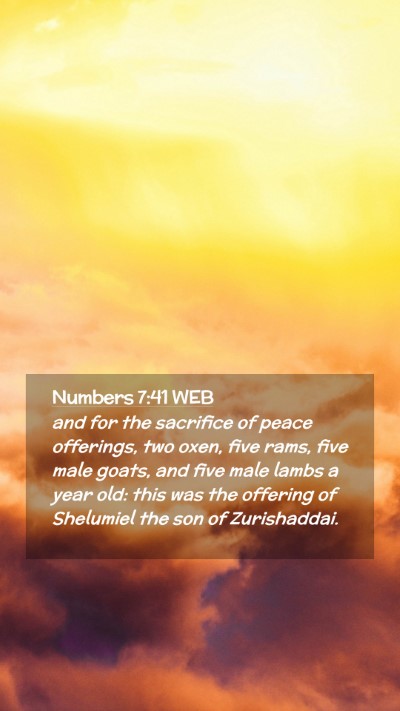 Picture 02 - Numbers 7:41 WEB Mobile Phone Wallpaper - and for the sacrifice of peace offerings, two - Mobile Bible Verse Wallpaper