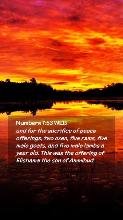 Picture 02 - Numbers 7:53 WEB Mobile Phone Wallpaper - and for the sacrifice of peace offerings, two - Mobile Bible Verse Wallpaper