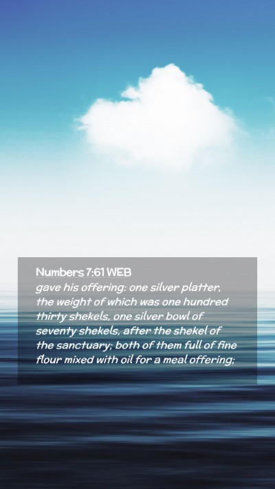 Picture 02 - Numbers 7:61 WEB Mobile Phone Wallpaper - gave his offering: one silver platter, the weight - Mobile Bible Verse Wallpaper