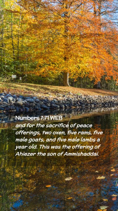 Picture 02 - Numbers 7:71 WEB Mobile Phone Wallpaper - and for the sacrifice of peace offerings, two - Mobile Bible Verse Wallpaper