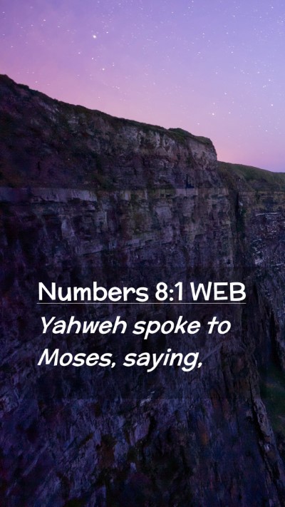 Picture 02 - Numbers 8:1 WEB Mobile Phone Wallpaper - Yahweh spoke to Moses, - Mobile Bible Verse Wallpaper