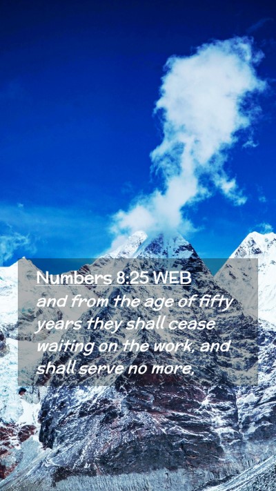 Picture 02 - Numbers 8:25 WEB Mobile Phone Wallpaper - and from the age of fifty years they shall cease - Mobile Bible Verse Wallpaper