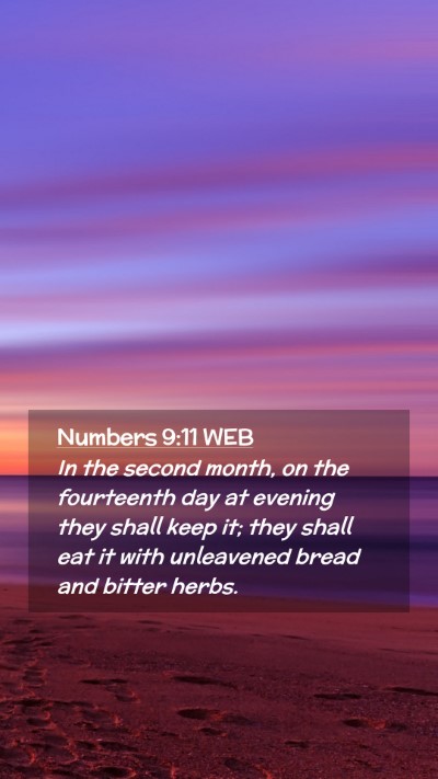 Picture 02 - Numbers 9:11 WEB Mobile Phone Wallpaper - In the second month, on the fourteenth day at - Mobile Bible Verse Wallpaper