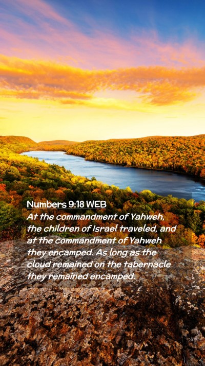 Picture 02 - Numbers 9:18 WEB Mobile Phone Wallpaper - At the commandment of Yahweh, the children of - Mobile Bible Verse Wallpaper