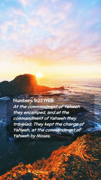 Picture 02 - Numbers 9:23 WEB Mobile Phone Wallpaper - At the commandment of Yahweh they encamped, and - Mobile Bible Verse Wallpaper