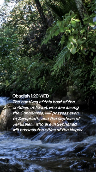 Picture 02 - Obadiah 1:20 WEB Mobile Phone Wallpaper - The captives of this host of the children of - Mobile Bible Verse Wallpaper