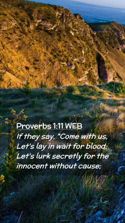Picture 02 - Proverbs 1:11 WEB Mobile Phone Wallpaper - If they say, 