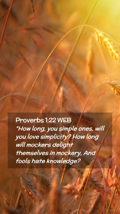 Picture 02 - Proverbs 1:22 WEB Mobile Phone Wallpaper - 