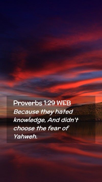 Picture 02 - Proverbs 1:29 WEB Mobile Phone Wallpaper - Because they hated knowledge, And didn't choose - Mobile Bible Verse Wallpaper